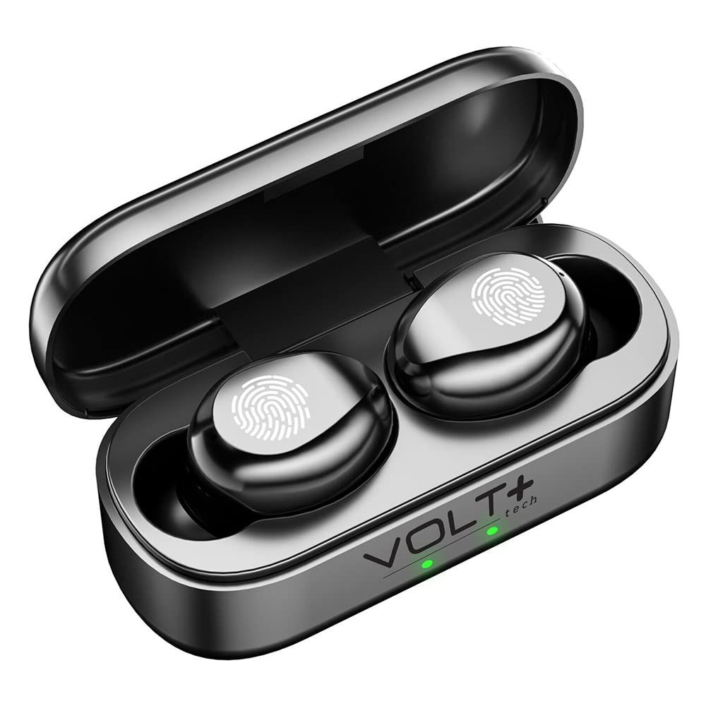 Wireless V5.3 Bluetooth Earbuds Compatible with Motorola Moto G Pure Updated Micro Thin Case Quad Mic 8D Bass IPX7 Waterproof/Sweatproof