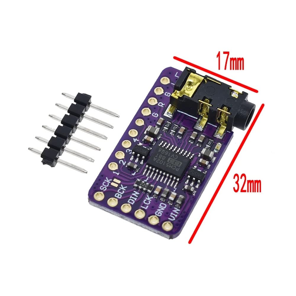 Rakstore PCM5102A DAC Decoder GY-PCM5102 I2S Player Module for Raspberry Pi pHAT Format Board Digital PCM5102 Audio Board