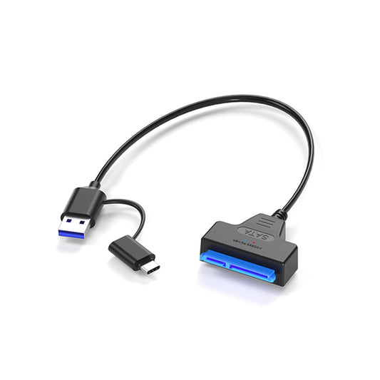 GOMAMIDADI 1FT SATA to USB 3.1 Adapter Cable with DC Power Port & Type-C Connector - 6Gbps High-Speed Data Transfer for 2.5"/3.5" HDD/SSD, Dual LED
