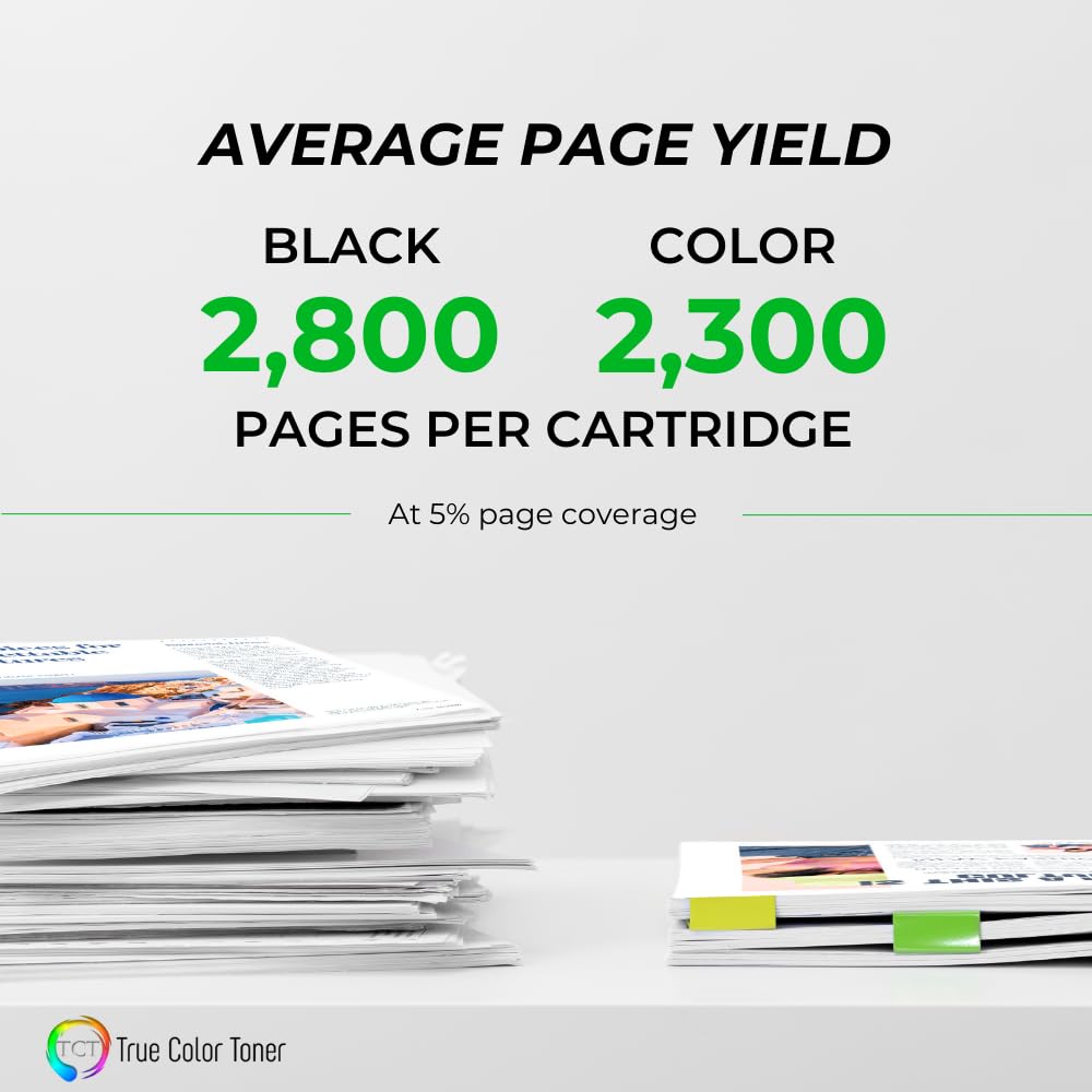 TCT 201X Toner Cartridge 4 Pack - Compatible Replacement for CF400X CF401X CF402X CF403X High Yield, Works with HP Color LaserJet Pro M252DW M252N MFP