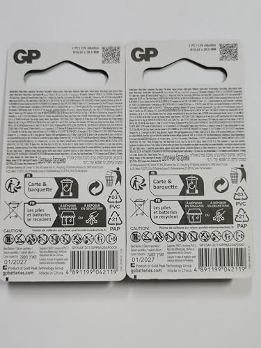 2pcs GP 23AE 12V Alkaline Batteries