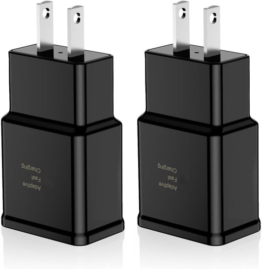 Adaptive Fast Charging Block USB Wall Charger Adapter Fits Samsung Galaxy S25/S24/S23/S22/S22 Ultra/S21/S20/S10/S9/S8/S7/Edge/Note 10 Quick Charge