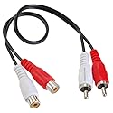CablesOnline, 12-inches 2-RCA Male to 2-RCA Female Red/White Stereo Audio Extension Cable, AV-E401RW