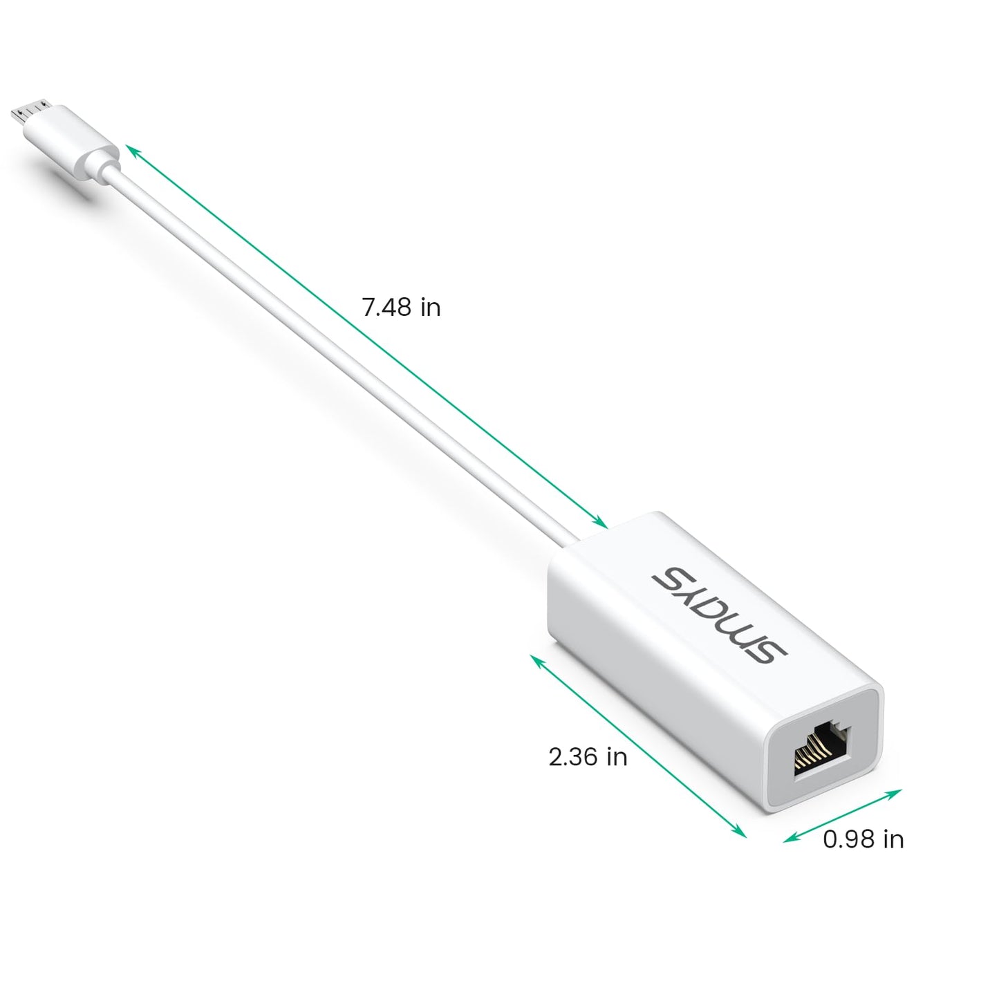 Micro USB to Ethernet Adapter for Android Tablets, Nexus 4/5/7/10, Galaxy Nexus, Dell Venue - Wired LAN