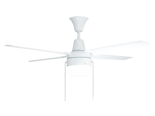 Litex Industries Urbana 48" White Finish Ceiling Fan Includes Metal Blades & LED Light Kit - UB48WW4LE