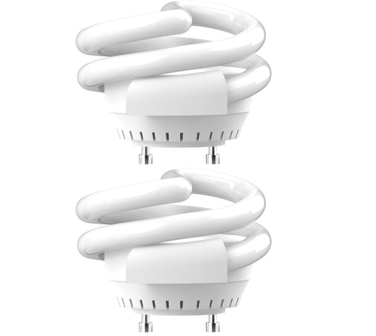 OHLECTRIC UL-Listed 13W Spiral T3 Compact Fluorescent Lamp Light Bulbs (2 Pack) with GU24 Base, 2 Prong Bulb, 1000 Lumens, 2700K Soft White Light Bulb