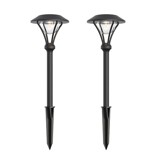 LL LIGHTING LIVING 12V Low Voltage Landscape Path Lights 2PK 1W 60LM LED Pathway Lights 3000K Warm White Durable Aluminum Housing with Stake