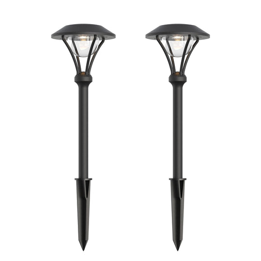 LL LIGHTING LIVING 12V Low Voltage Landscape Path Lights 2PK 1W 60LM LED Pathway Lights 3000K Warm White Durable Aluminum Housing with Stake