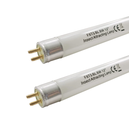 Flyercatch (2Pack) F8T5/BL 12 inch Replacement Black Blue Light Bulb, T5 F8W BL350nm Linear Fluorescent Blue Lamps Replacement for F10T5 BL368 Rohs