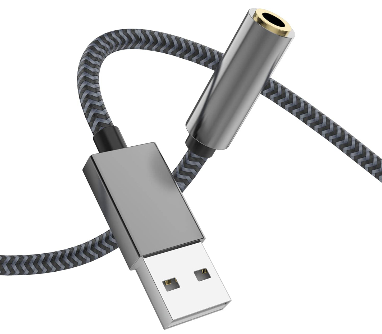 USB to Audio Jack, Morelecs USB to 3.5mm Jack Audio Adapter, USB to Aux Cable with TRRS 4-Pole Mic-Supported USB to Headphone AUX Adapter Built-in