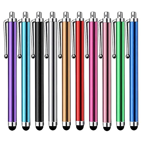 Stylus Pen [10 Pack] Universal Capacitive Touch Screen Pens for Tablets, iPad mini, iPad Pro, iPad Air, Smartphones, Samsung Galaxy - Multiple Colors
