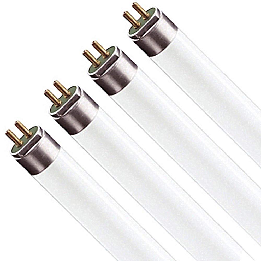 LUXRITE LR20816 (4-Pack) F24T5/841/HO 24-Watt 22 INCH T5 High Output Fluorescent Tube Light Bulb, Cool White 4100K, 1635 Lumens, G5 Mini Bi-Pin Base