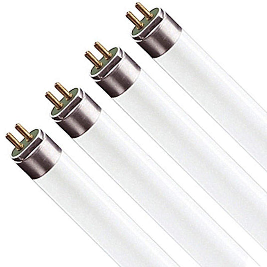 LUXRITE LR20816 (4-Pack) F24T5/841/HO 24-Watt 22 INCH T5 High Output Fluorescent Tube Light Bulb, Cool White 4100K, 1635 Lumens, G5 Mini Bi-Pin Base
