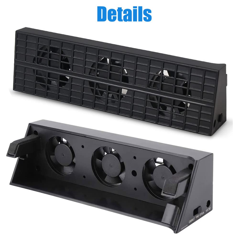 Linkhood Cooling Fan for PS4 Slim, External USB Cooler Game Console Cooling Fan with Extra USB3.0 Port for Sony PlayStation 4 Slim Console (for PS4