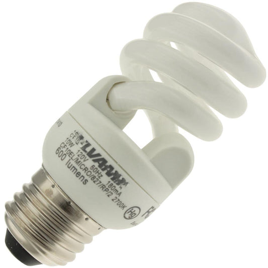 Replacement for Sylvania 29728, CF10EL/MICRO/827, 10 Watt, Spiral Compact Fluorescent Light Bulb (6 Pack)