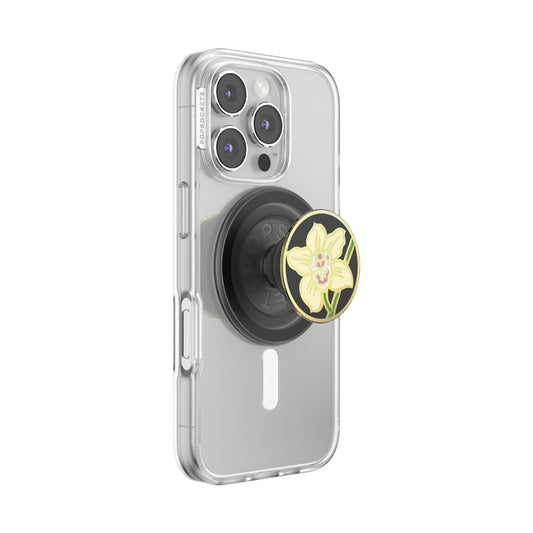 PopSockets Phone Grip for MagSafe, Magnetic Holder, Phone Stand, Enamel - Butter Orchid