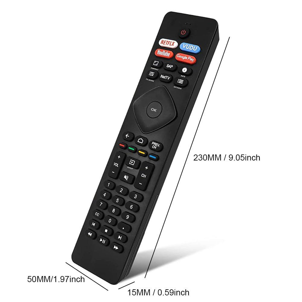 Amiroko NH800UP RF402A-V14 Remote Control Replacement for Philips LED Smart TV 43PFL5604/F7, 50PFL5704/F7, 55PFL5604/F7, 55PFL5704/F7, 65PFL5604/F7