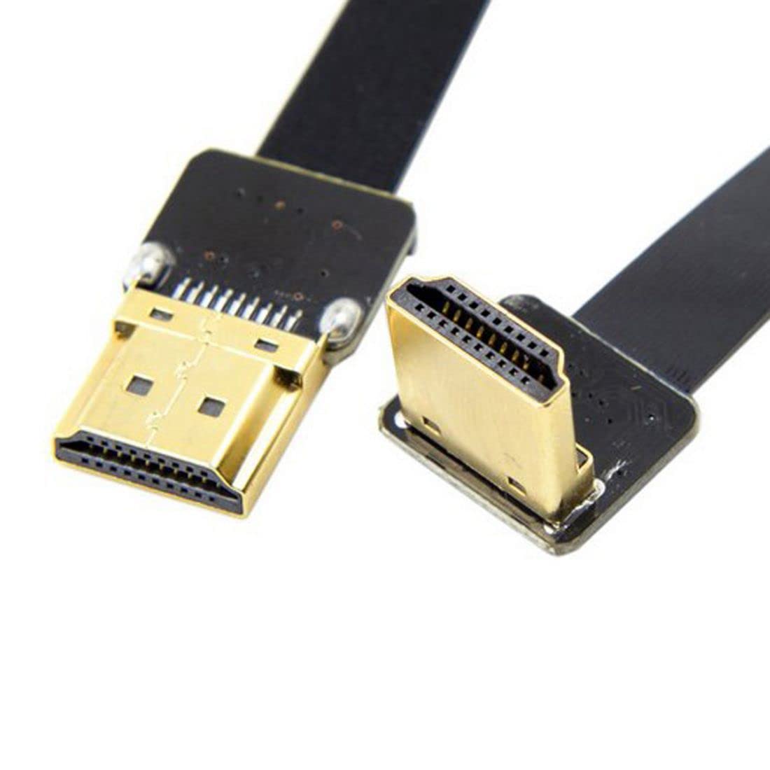 chenyang CY 50cm FPV HDMI Type A Male to 90 Degree Down Angled HDMI Male HDTV FPC Flat Cable for Multicopter Aerial Photography