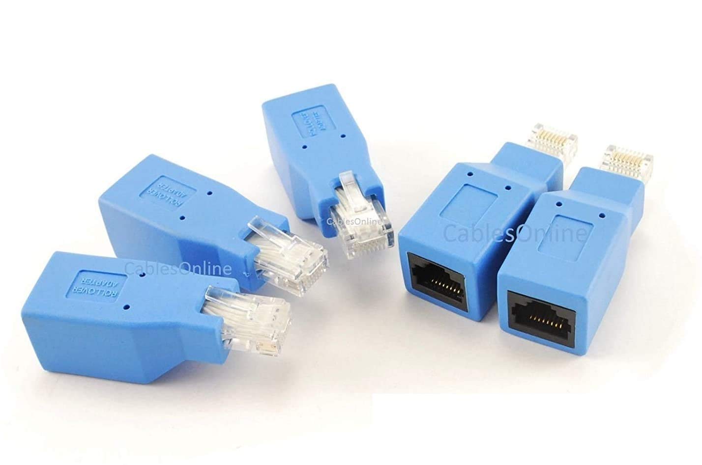 CablesOnline, 5-Pack Console Rollover Adapter for RJ45 Ethernet Network Cables, UX-RO11C-5