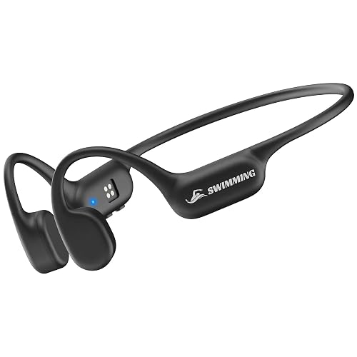 Swimming headphones, underwater swimming earphones, IP68 waterproof bone conduction headphones - Bluetooth 5.4, wireless MP3 player with built-in 32GB