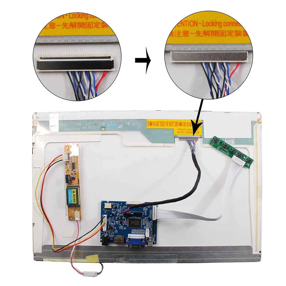 VSDISPLAY VGA 2AV LCD Controller Board Work for 14.1" 15.4" lp154wx4 b154ew02 LTN141AT01 LTN154W1 1280x800 1CCFL 30Pin LCD Panel (Not List All