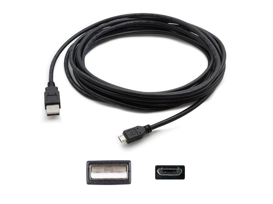 AddOn Add-On Computer Products 4.57m (15.00ft) USB 2.0 (A) Male to Micro-USB (B) Male Black Cable USB2MICROUSB15