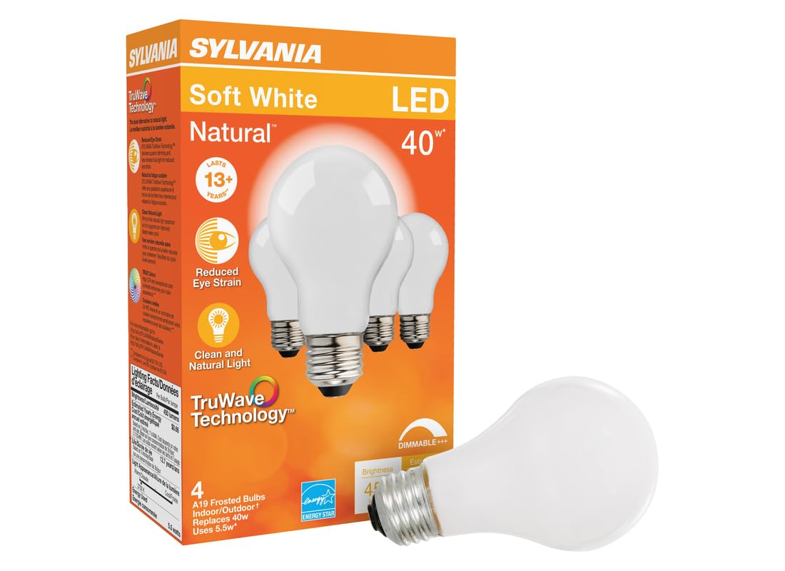 Sylvania 40668 - LED5.5A19DIMO92713YTLRP4 16/CS 4/SKU A19 A Line Pear LED Light Bulb4
