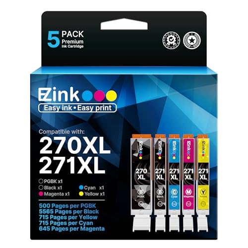 E-Z Ink Compatible for Canon PGI-270XL CLI-271XL 270XL 271XL Ink,5 Pack
