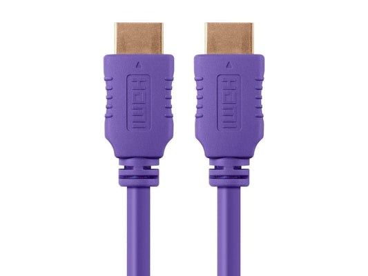 Monoprice HDMI High Speed Cable - 3 Feet - Purple, 4K@60Hz, HDR, 18Gbps, YUV 4:4:4, 28AWG - Select Series