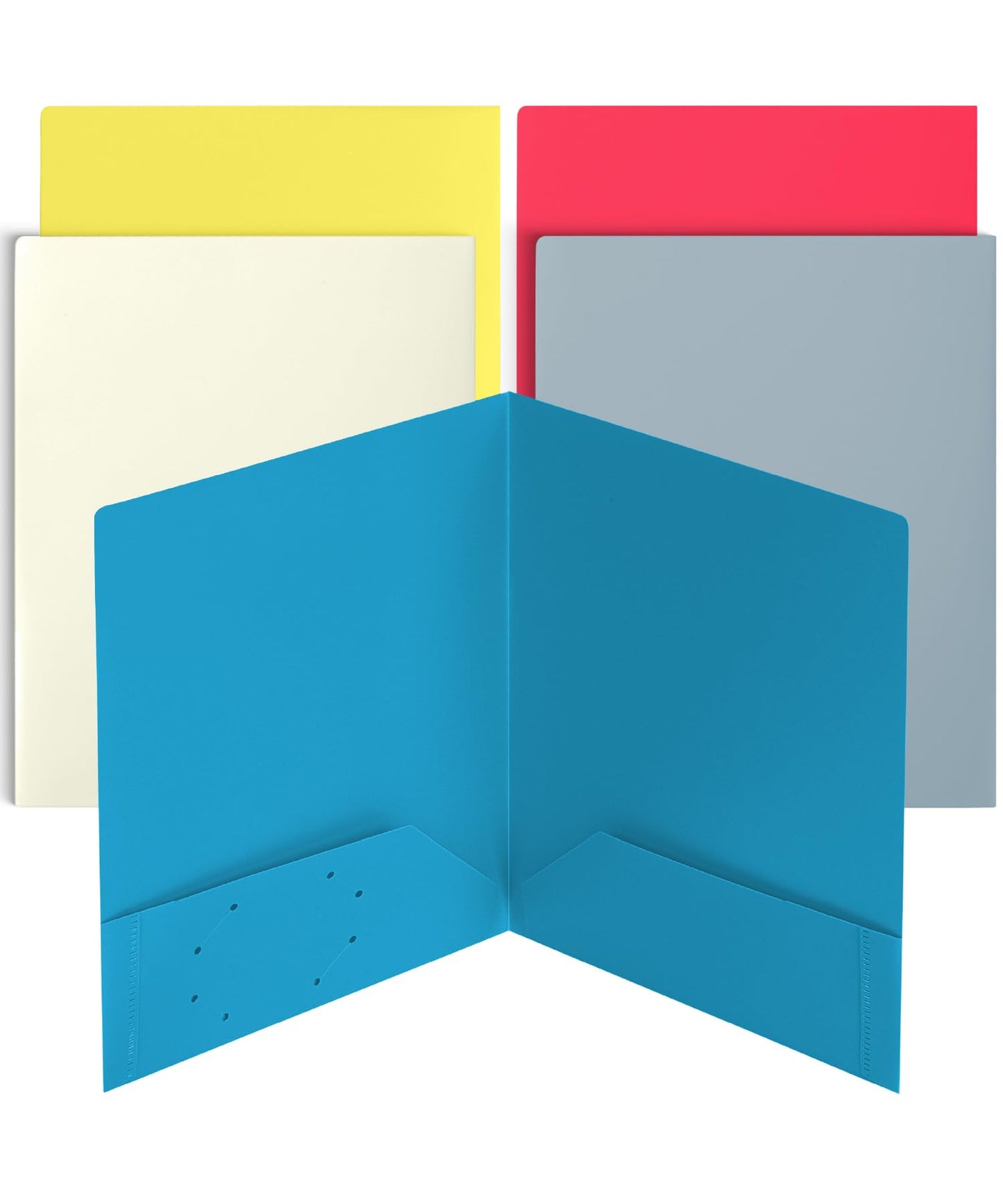 Mr. Pen- Plastic Folders with Pockets, 5 pcs | Aesthetic File Folder with Business Card Slot, 2-Pocket Folder, Back to School, Office, Filing Supplies