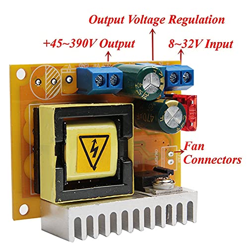 Acxico 1Pcs DC-DC 8-32V to 45-390V High Voltage Boost Converter ZVS Step-up Booster Module