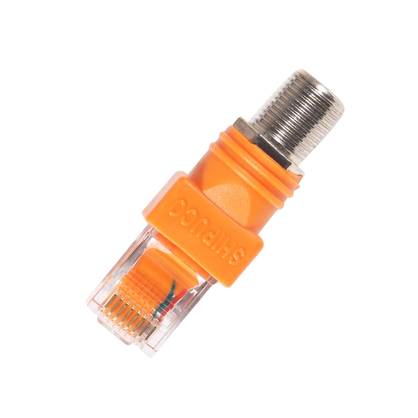 Coliao 6pcs RF to RJ45 Converter Adapter, F Female to RJ45 Male Coaxial Barrel Coupler, Coaxial to Ethernet Adapter