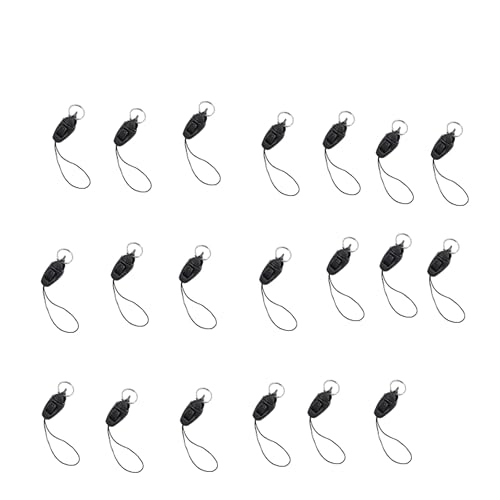YLiiii 20Pcs/lot Black Detachable Buckle Mobile Phone Accessories Pendant Buckle Small Sling Anti-Lost Lanyard Cords Hanging Head Keychains Hooks