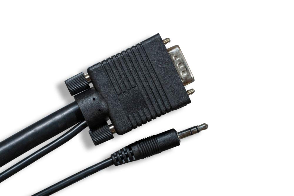 Cablelera ZC77ERMM-06 3.5mm VGA Stereo Audio, HD15 M/M to HD15, 6', 28 AWG, OD:9.2mm