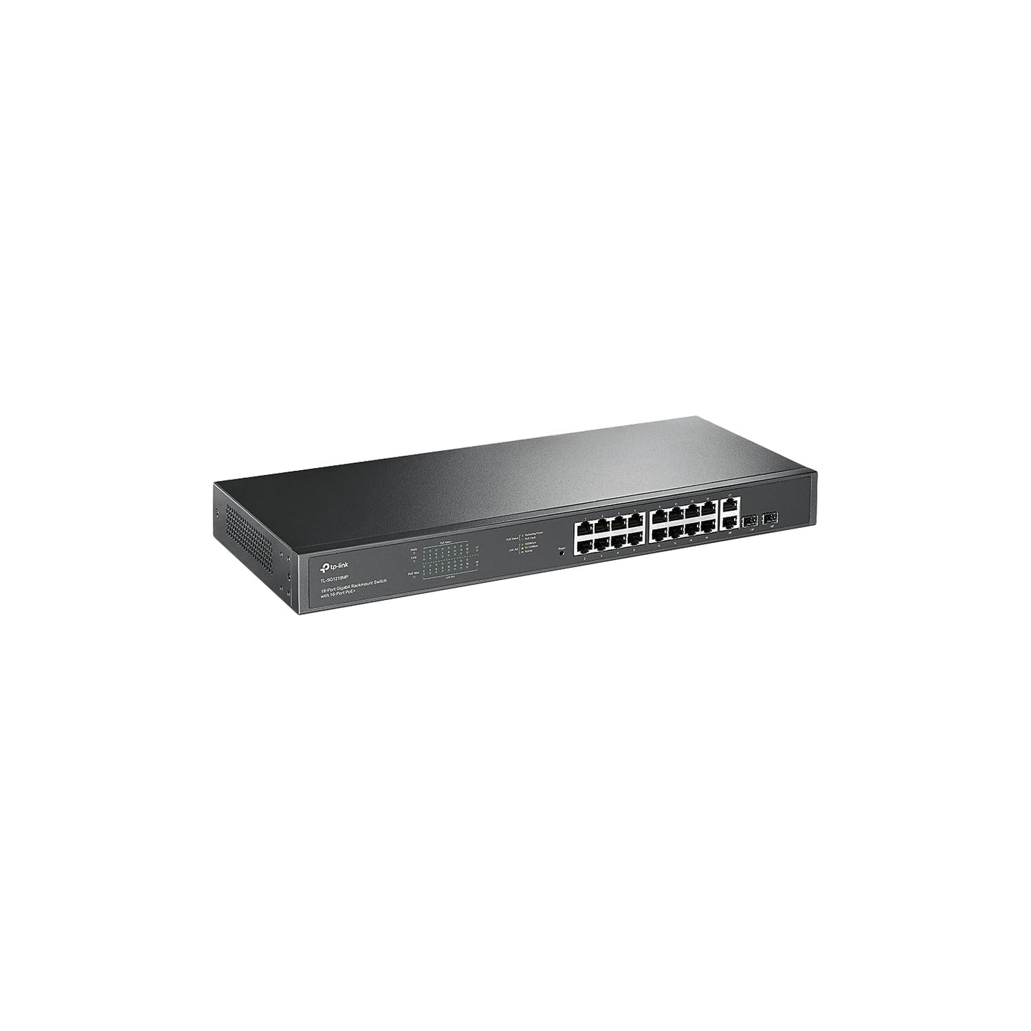 TP-Link TL-SG1218MP 16 Port Gigabit PoE Switch 16 PoE+ Ports @250W, w/ 2 Uplink Gigabit Ports + 2 Combo SFP Slots Plug & Play Sturdy Metal