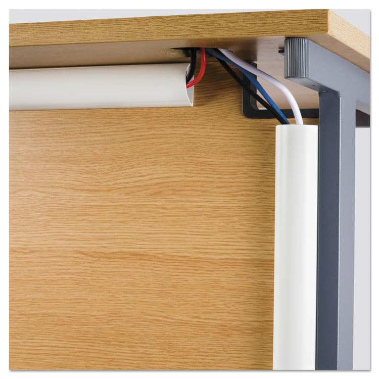 D-Line Decorative Desk Cord Cover, 60" X 2" X 1" Cover, White