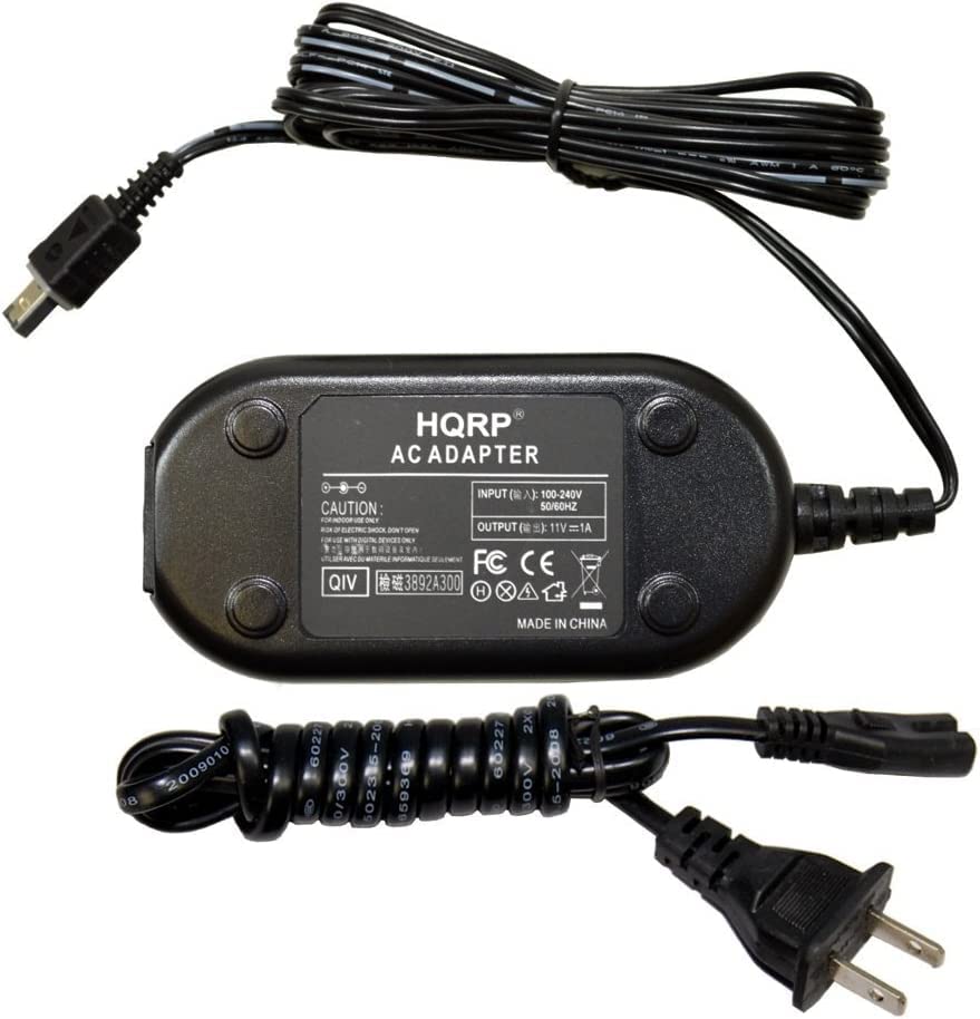 HQRP Replacement AC Adapter/Charger Compatible with JVC GZ-HD40 / GZHD40, GZ-HD30 / GZHD30 Everio Camcorder with USA Cord & Euro Plug Adapter