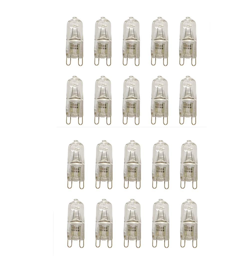 Vstar® G9 Halogen Bulb, 40W 120-Volt G9 Base, for Pendant Lights, 20 Packs