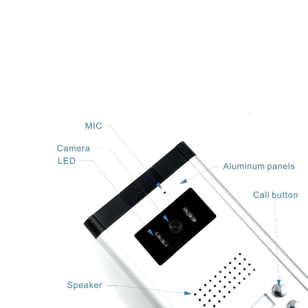 AMOCAM Wired 6 Key 6 Units Door Camera Apartment Video Intercom Doorbell Door Phone IR Night Vision