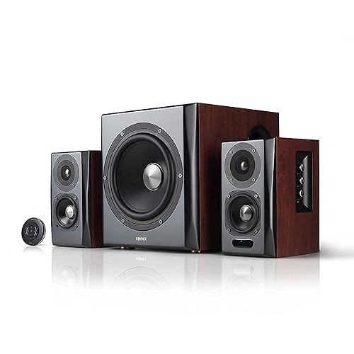Edifier S350DB Bookshelf Speaker and Subwoofer 2.1 Speaker System Bluetooth v4.1 aptX Wireless Sound for Computer Rooms, Living Rooms and Dens