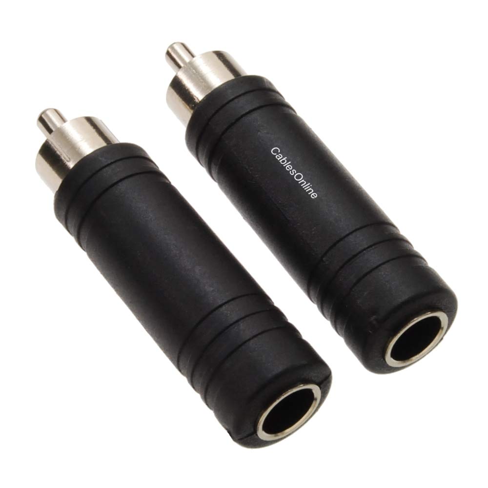 CablesOnline, 2-Pack RCA Male to 1/4" (6.3mm) TS Mono Female Audio Adapters, AV-A22-2