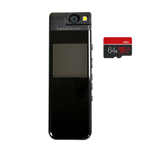 Lenofocus Small Body Camera 1440P HD Body Video Cam 1.3” Screen 64GB TF Card Rotatable Lens Clip on Pocket Hat Cap Sport Cameras