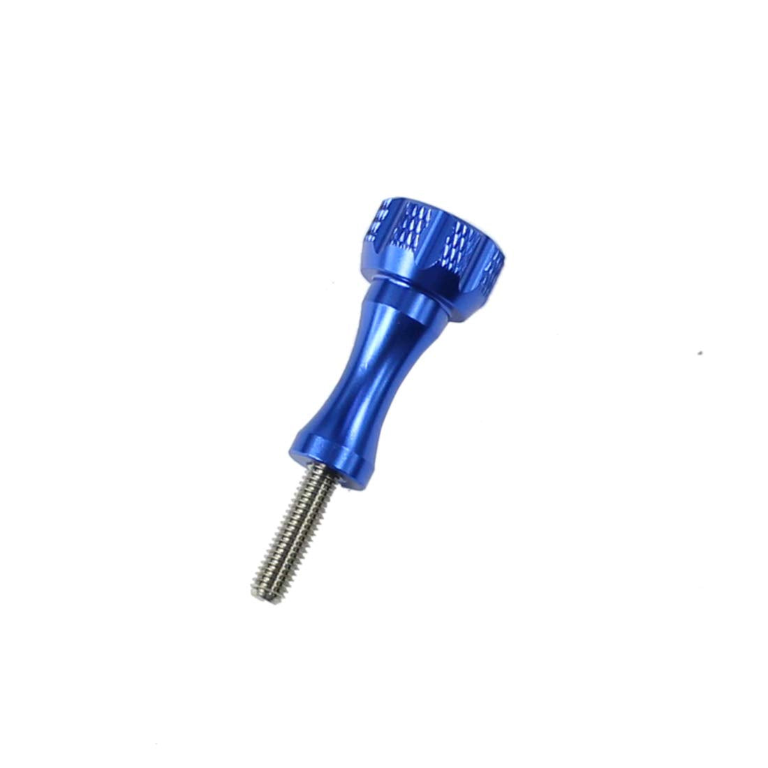NovelGoal CNC Aluminium Small Tripod Mount Adapter with Thread Screw for HD Hero 9 8 7 6 5 4 Session 2 3 Action Cameras (Blue Screw)