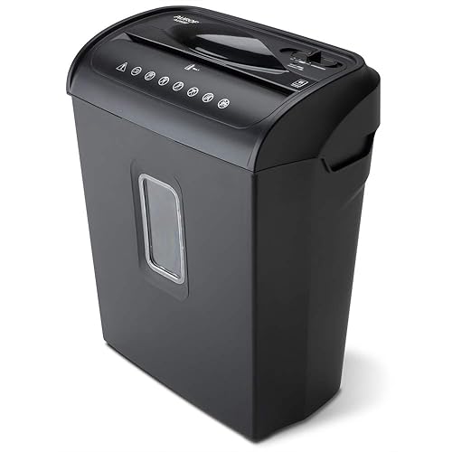 Aurora AU608MB High-Security 6-Sheet Micro-Cut Paper Credit Card Shredder with 3.5-Gallon Wastebasket, 4-Minute Continuous Running Time, Security