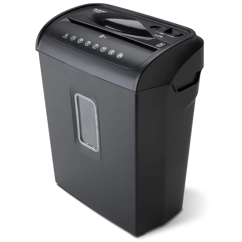Aurora AU608MB High-Security 6-Sheet Micro-Cut Paper Credit Card Shredder with 3.5-Gallon Wastebasket, 4-Minute Continuous Running Time, Security