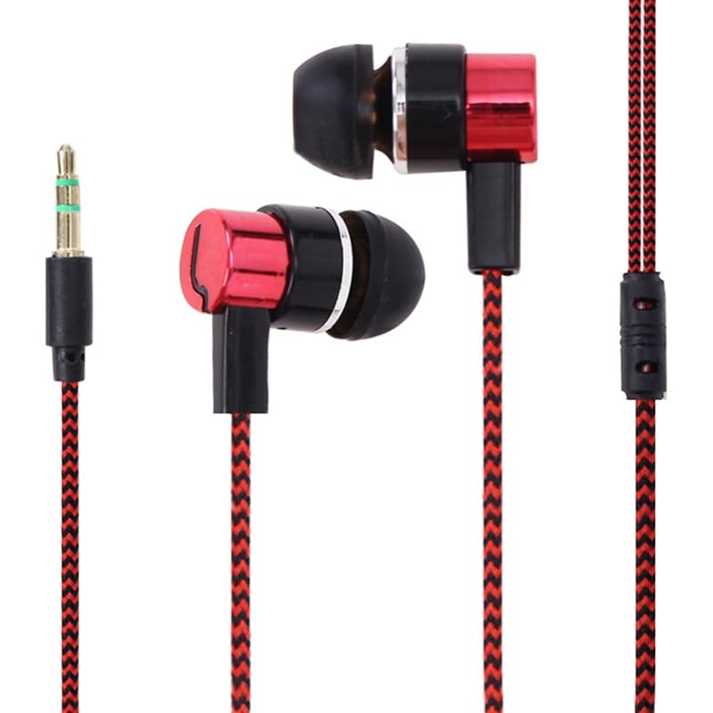 CCeCCe 4 Pack Wired Earbuds 3.5MM 3 Pole Stereo Earphone in-Ear Headphone Without MIC 1Meter Braided Cord Headset for MP3 Cassette Recorder CD Player