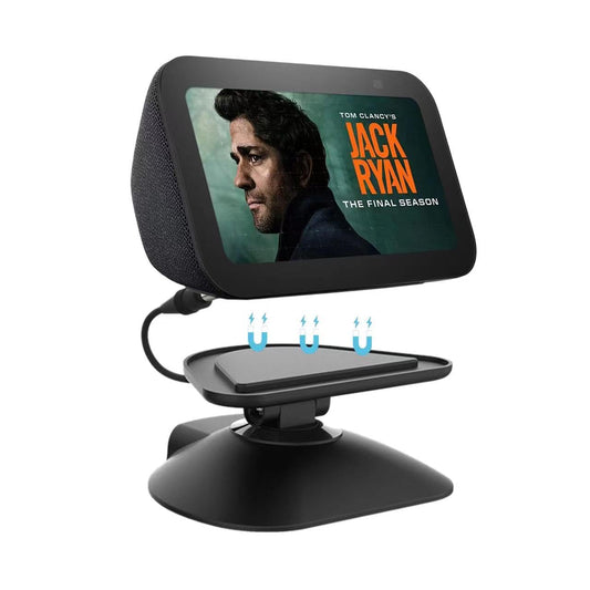 All-New Adjustable Charging Stand for Echo Show 5 (3rd Gen)? Tilt + Swivel Stand Multi Angle Rotation Magnetic Anti-Slip Base for Show 5 Compatible