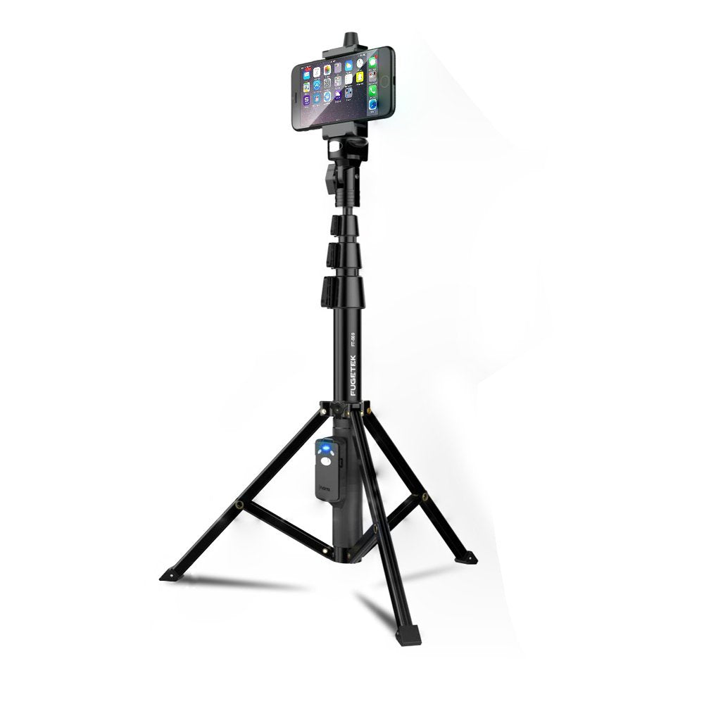 Fugetek 51" Professional Selfie Stick Tripod, 100% All Aluminum Stick & Legs, Lightweight, Detachable Bluetooth Remote, Portable All in One