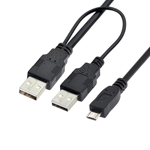 chenyang USB 2.0 to Micro USB 5Pin Data Cable with Extra Power Cable 80cm for Hard Disk Drive