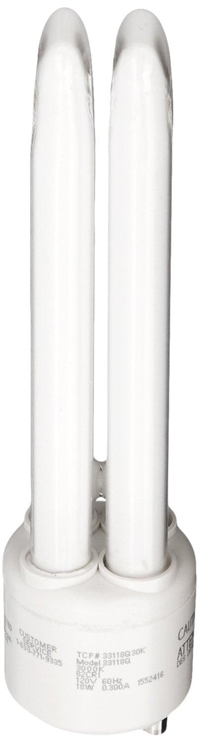 TCP Fluorescent PL Quad Tube, 75W Equivalent, Warm/Bright White (3000K) 1150 Lumens - GU24 Base
